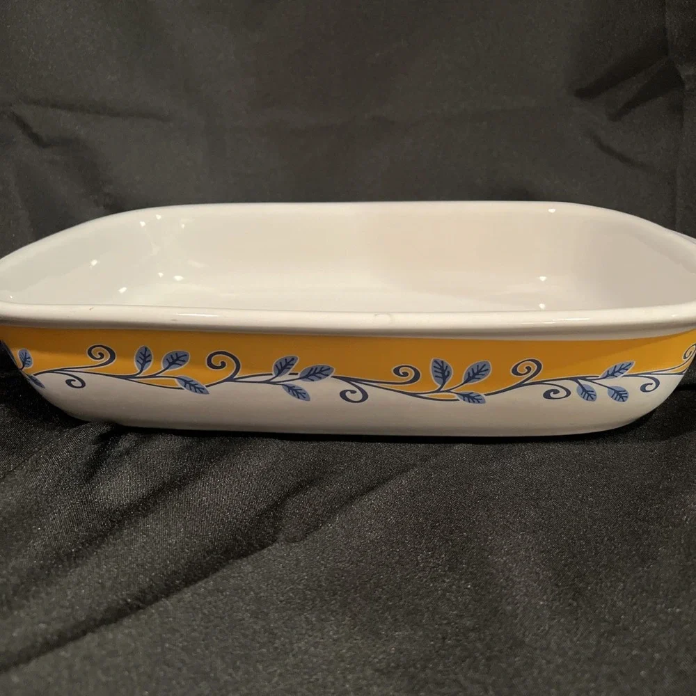 Vtg Corelle Coordinates Casa Flora Stoneware Baking Lasagna Pan Roaster‎ 9